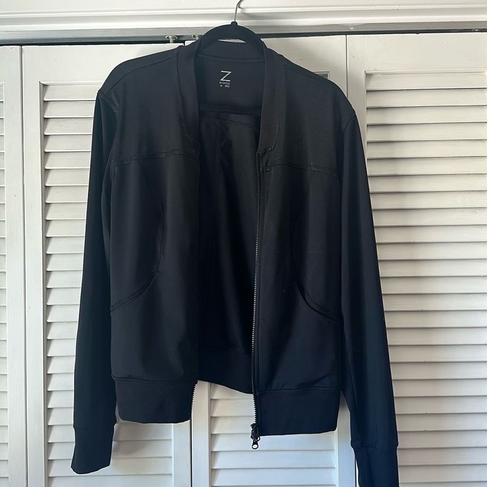 Black zip up athletic jacket